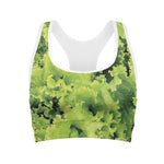 Green Lettuce Salad Print Women's Sports Bra