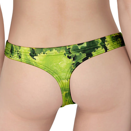 Green Lettuce Salad Print Women's Thong