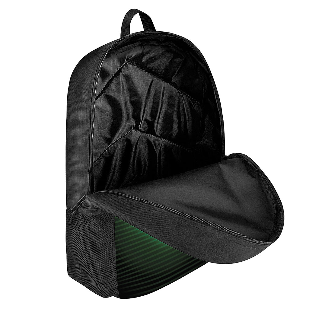 Green Light Alien Print 17 Inch Backpack