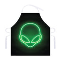 Green Light Alien Print Adjustable Apron