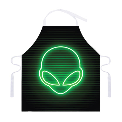 Green Light Alien Print Adjustable Apron