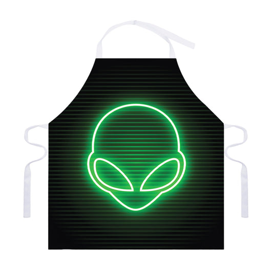 Green Light Alien Print Adjustable Apron