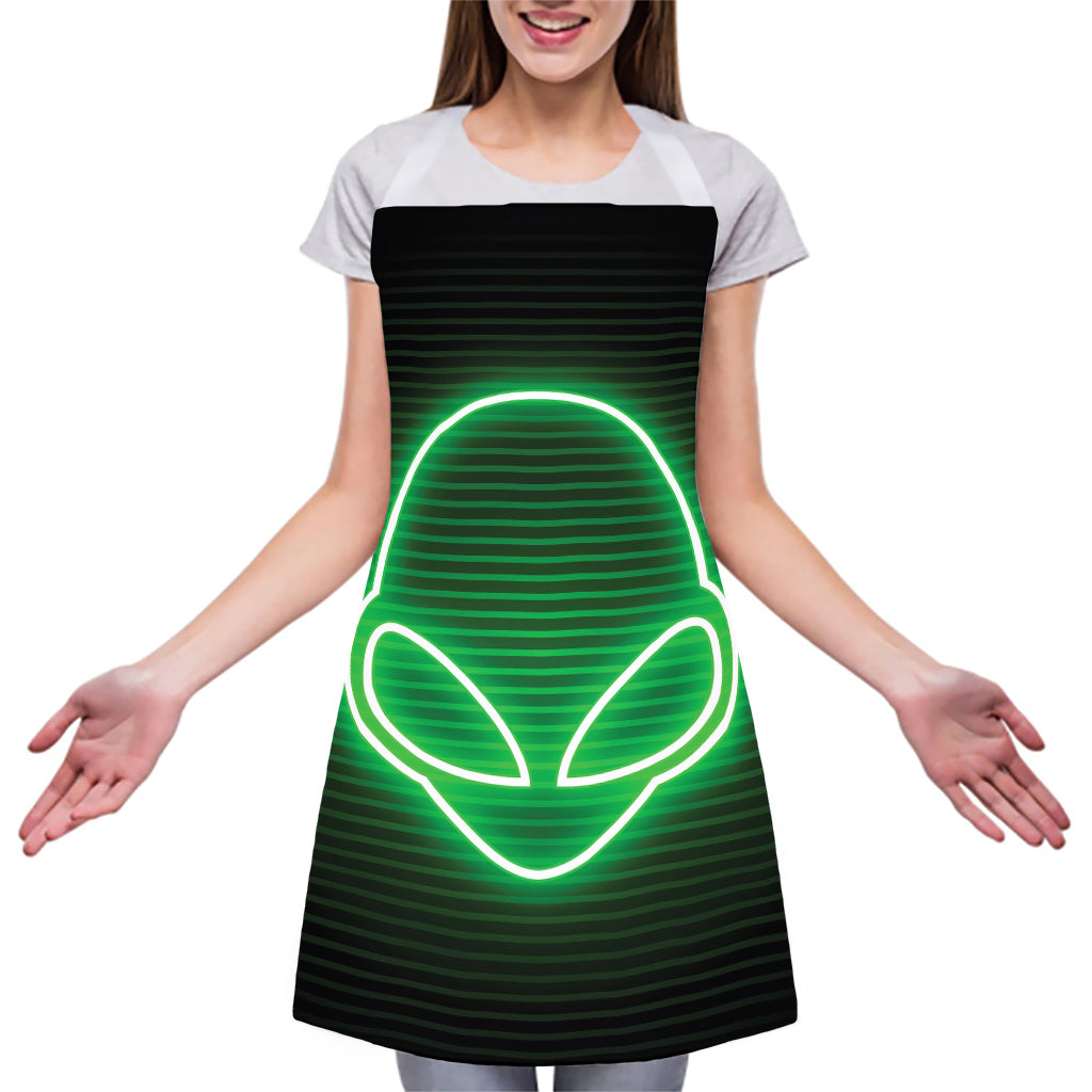 Green Light Alien Print Adjustable Apron