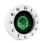 Green Light Alien Print Alarm Clock
