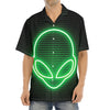 Green Light Alien Print Aloha Shirt