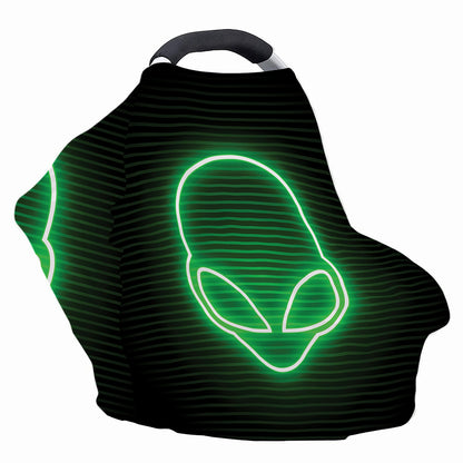 Green Light Alien Print Baby Seat Cover