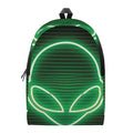 Green Light Alien Print School Backpack