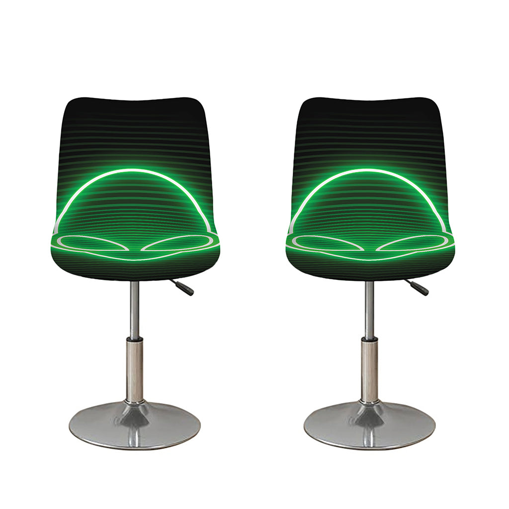 Green Light Alien Print Bar Stool Covers