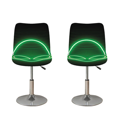 Green Light Alien Print Bar Stool Covers