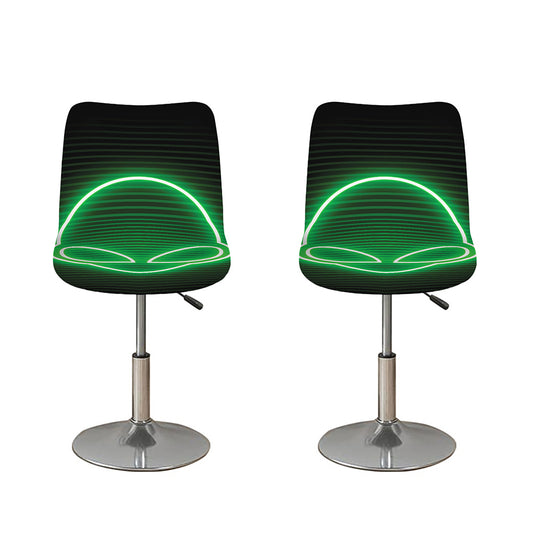 Green Light Alien Print Bar Stool Covers