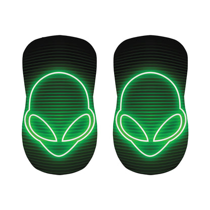 Green Light Alien Print Bar Stool Covers