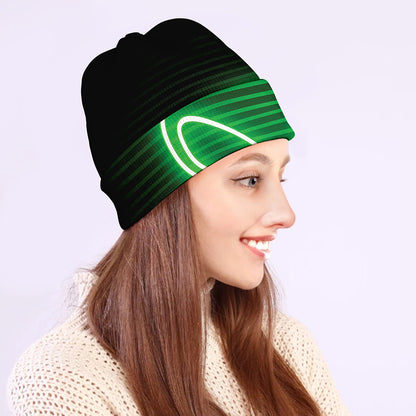 Green Light Alien Print Beanie