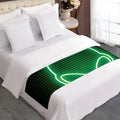 Green Light Alien Print Bed Runner