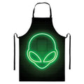 Green Light Alien Print Bib Apron With Pocket