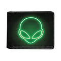 Green Light Alien Print Bifold Wallet