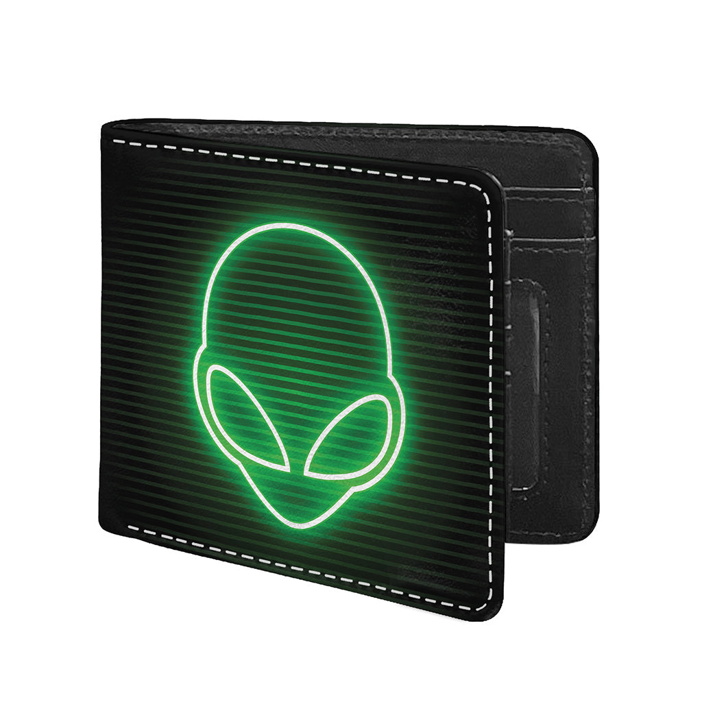 Green Light Alien Print Bifold Wallet