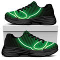 Green Light Alien Print Black Chunky Shoes