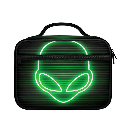 Green Light Alien Print Briefcase Bible Bag