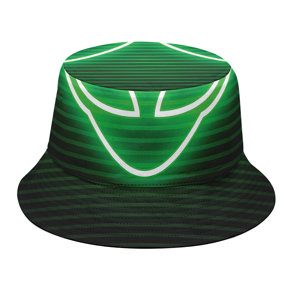 Green Light Alien Print Bucket Hat