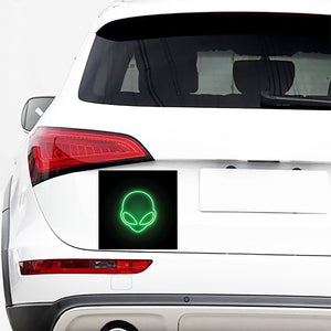 Green Light Alien Print Car Sticker