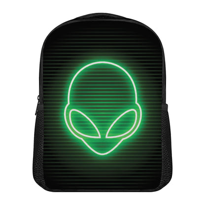 Green Light Alien Print Casual Backpack