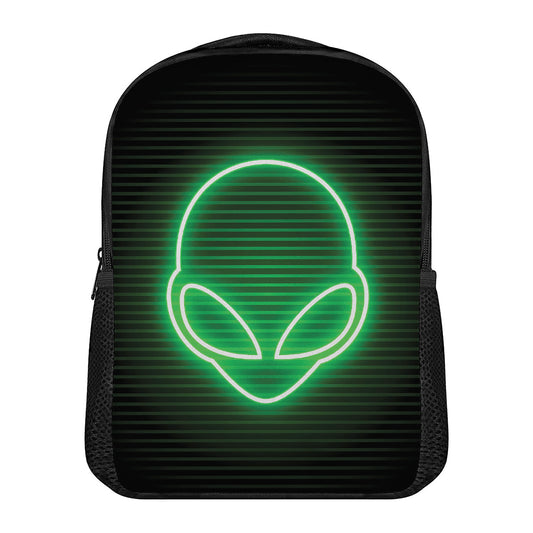 Green Light Alien Print Casual Backpack