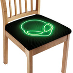 Green Light Alien Print Chair Cushion Cover