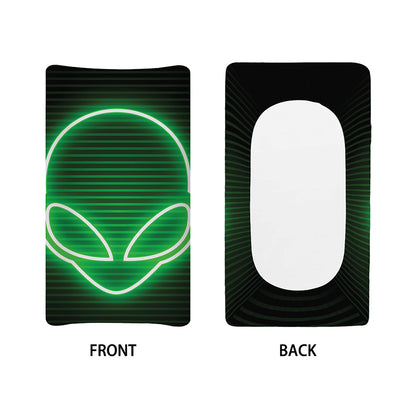Green Light Alien Print Changing Pad Cover