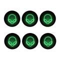 Green Light Alien Print Coaster Set