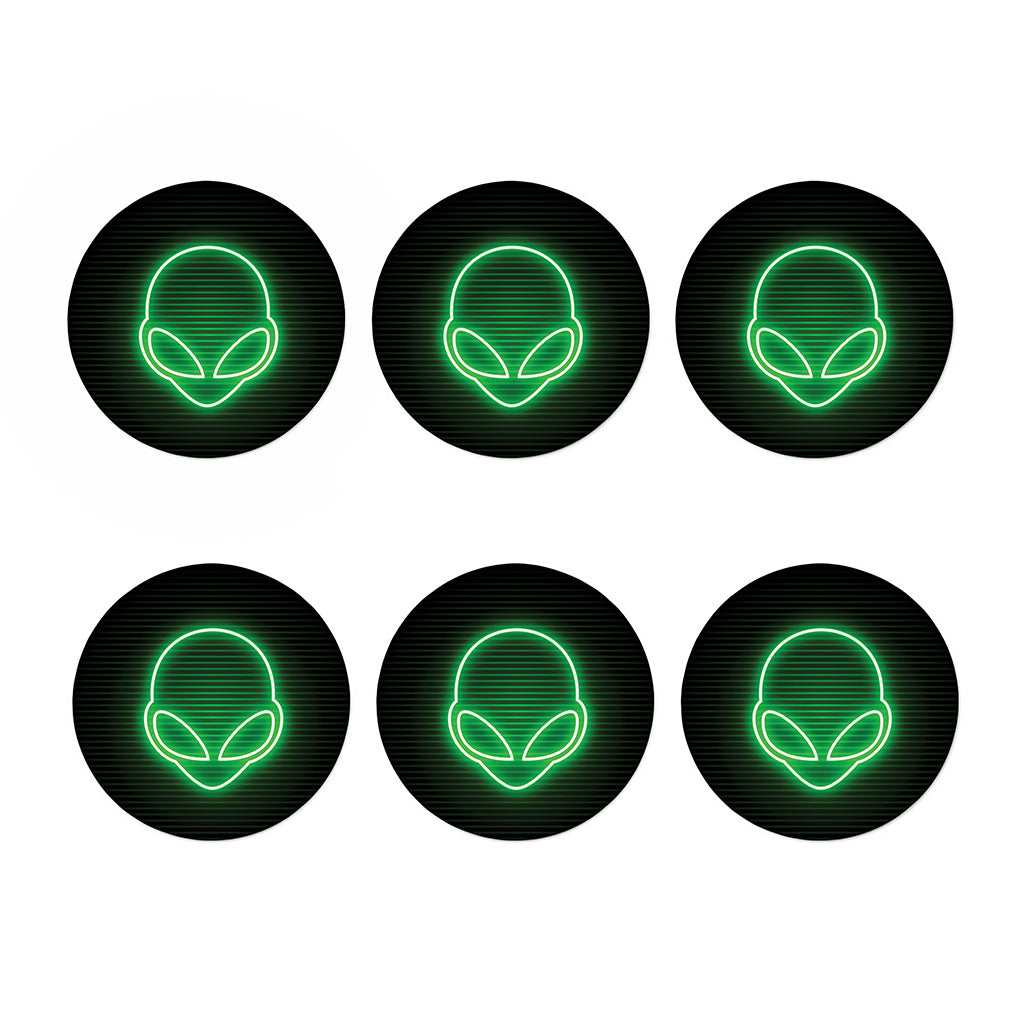 Green Light Alien Print Coaster Set