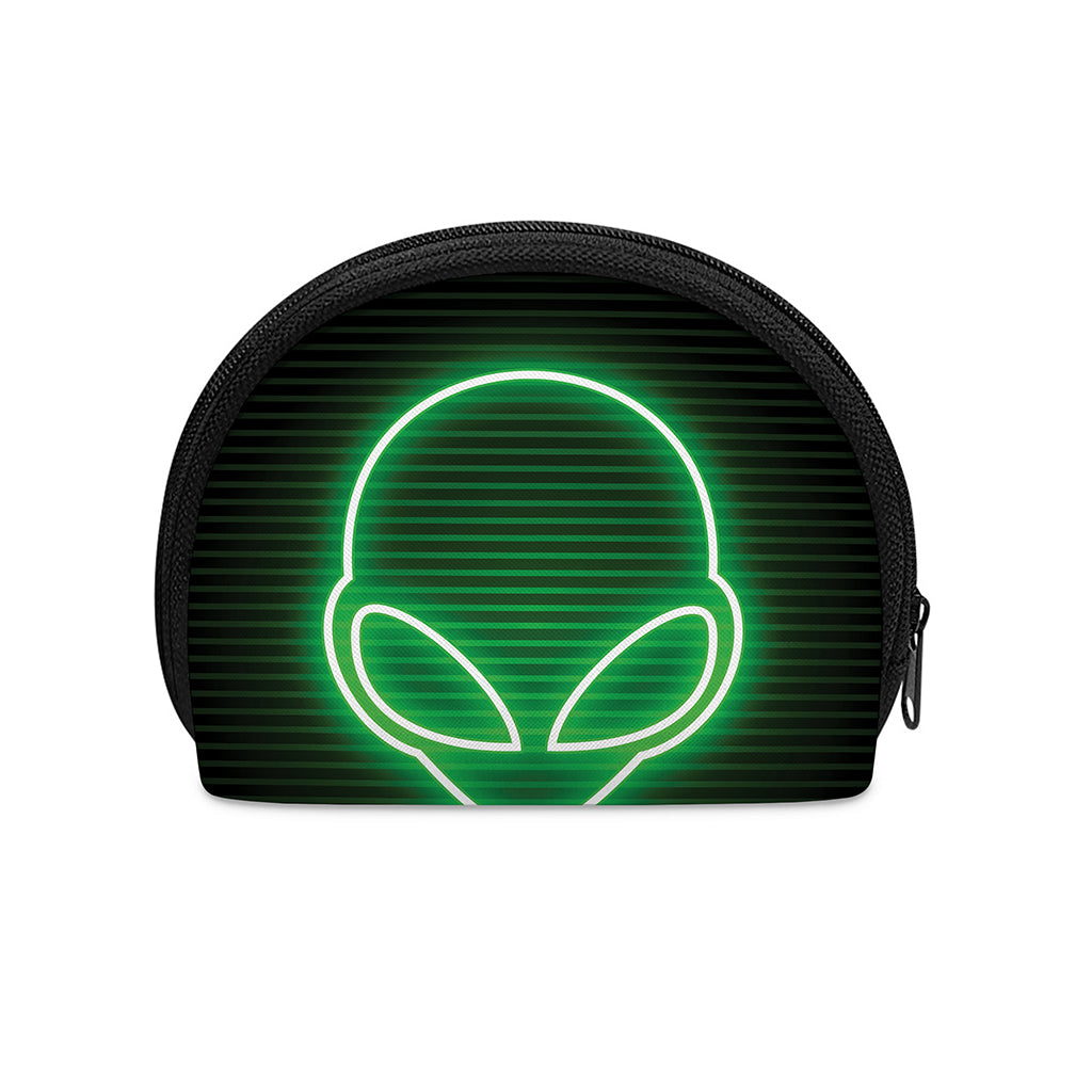 Green Light Alien Print Coin Purse