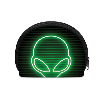 Green Light Alien Print Coin Purse