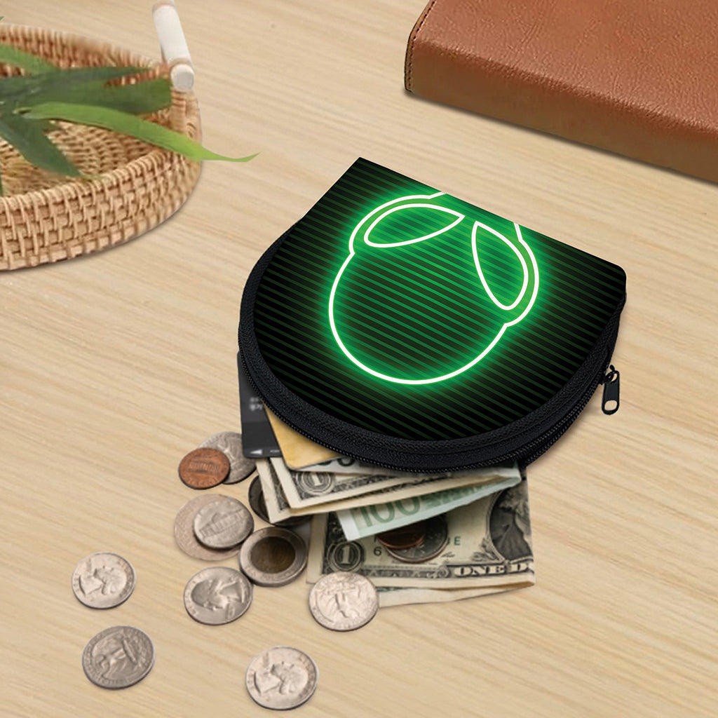 Green Light Alien Print Coin Purse