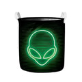 Green Light Alien Print Collapsible Laundry Basket