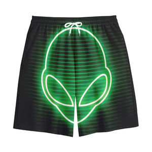 Green Light Alien Print Cotton Shorts