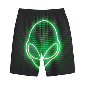 Green Light Alien Print Cotton Shorts