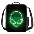 Green Light Alien Print Crossbody Lunch Bag