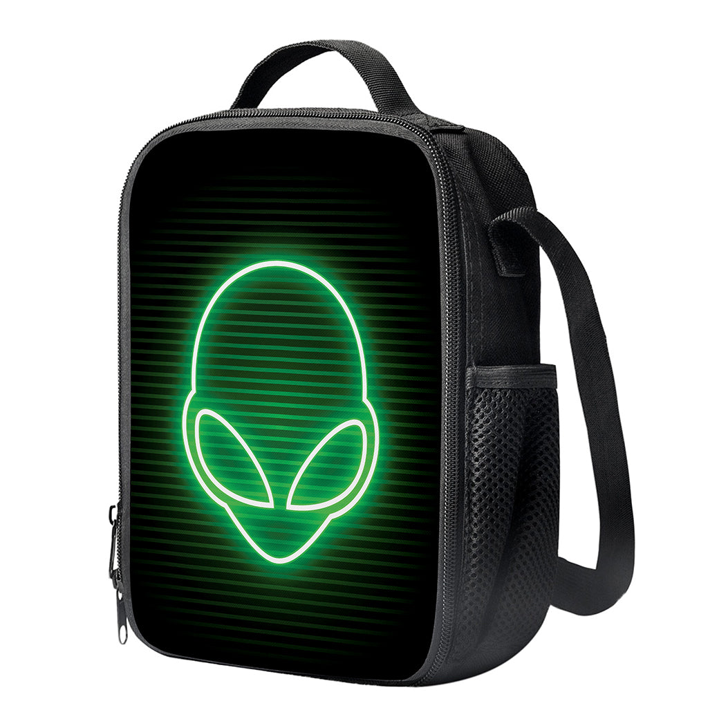Green Light Alien Print Crossbody Lunch Bag
