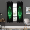 Green Light Alien Print Grommet Curtain Panels