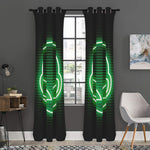 Green Light Alien Print Curtain