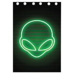 Green Light Alien Print Curtain