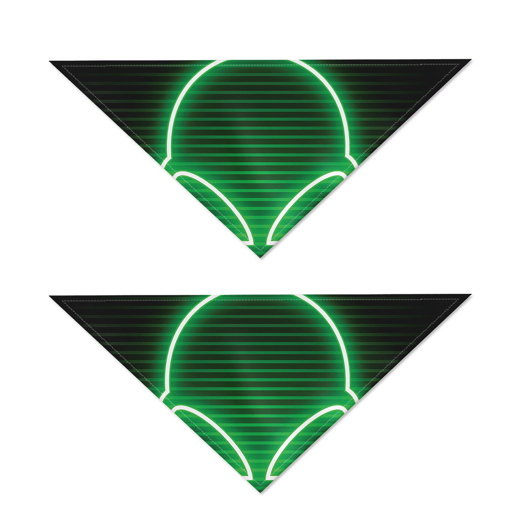 Green Light Alien Print Dog Bandana