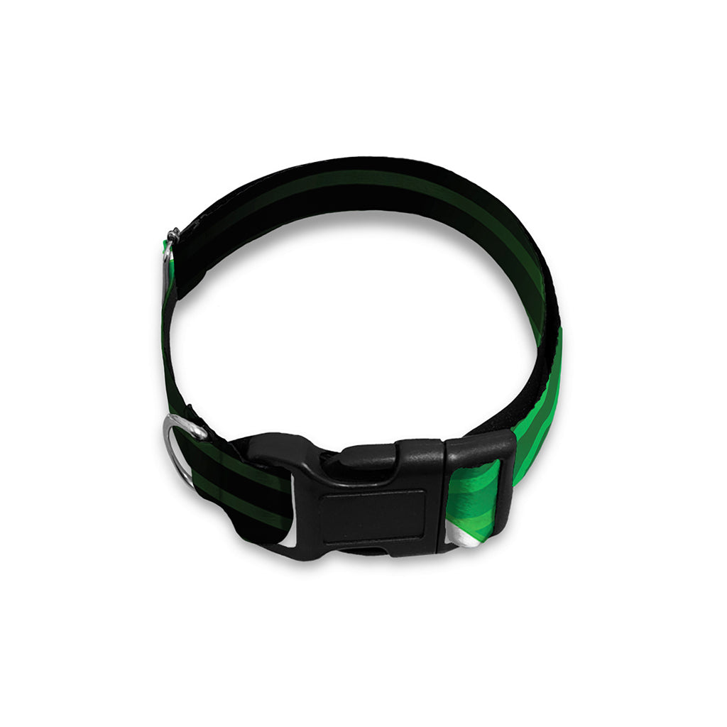 Green Light Alien Print Dog Collar