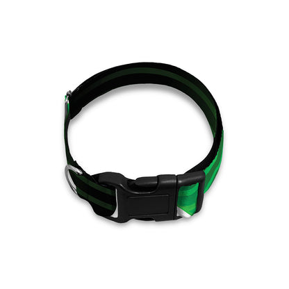 Green Light Alien Print Dog Collar