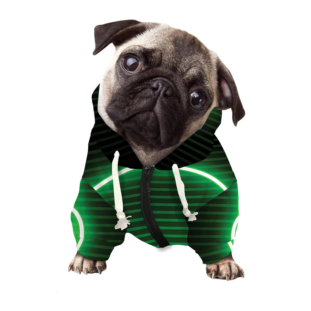 Green Light Alien Print Dog Zip Up Hoodie