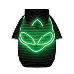 Green Light Alien Print Dog Zip Up Hoodie