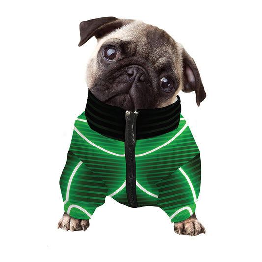 Green Light Alien Print Dog Zip Up Jacket