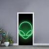 Green Light Alien Print Door Sticker