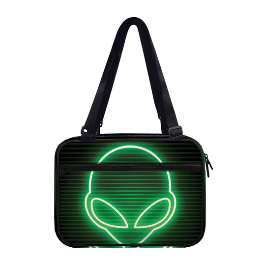 Green Light Alien Print Double Strap Bible Bag