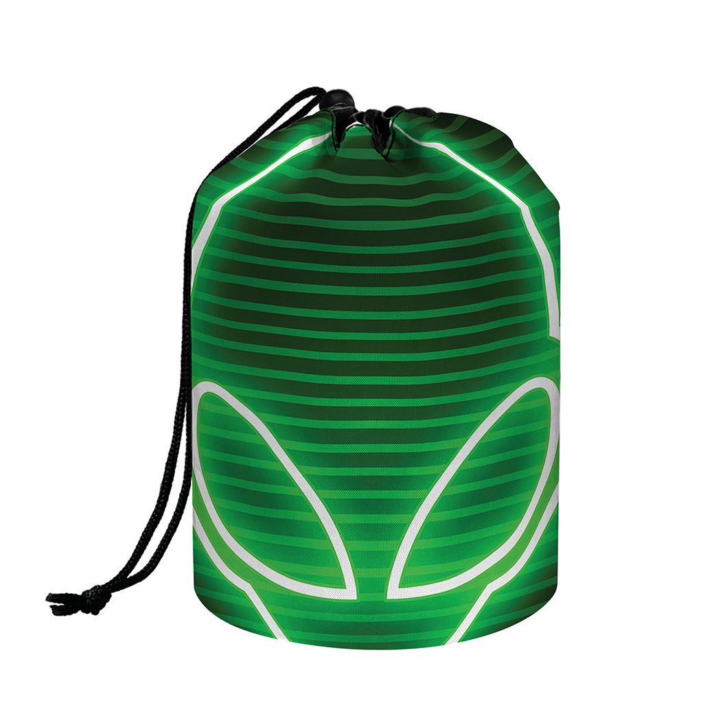 Green Light Alien Print Drawstring Makeup Bag